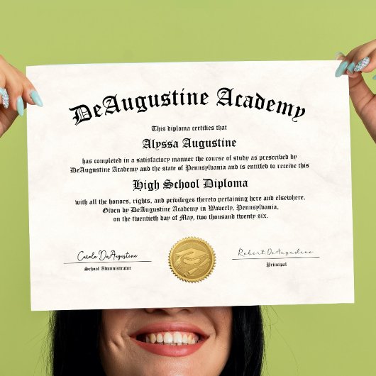 High School Diploma for Homeschool Poster