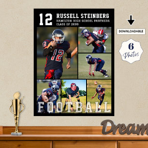 High School Football Senior Night 6-Foto-Collage Poster