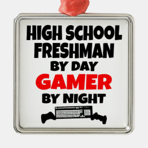 High School Freshman by Day Gamer by Night Silbernes Ornament