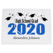 High School Grad 2020 Abschluss Geschenkbeutel (bl Große Geschenktüte (Vorderseite)