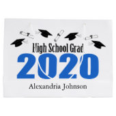 High School Grad 2020 Abschluss Geschenkbeutel (bl Große Geschenktüte (Rückseite)
