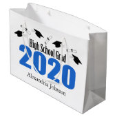 High School Grad 2020 Abschluss Geschenkbeutel (bl Große Geschenktüte (Rückseite Schrägansicht)