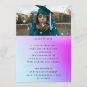 High School Grad Party Black Ombre Moderner Minima Einladung (Rückseite)