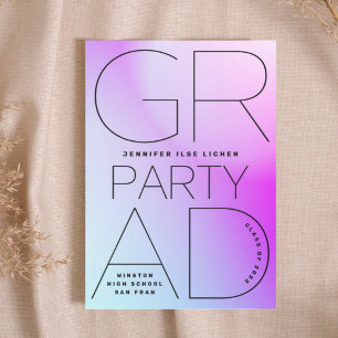 High School Grad Party Black Ombre Moderner Minima Einladung