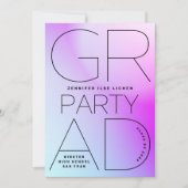 High School Grad Party Black Ombre Moderner Minima Einladung (Vorderseite)