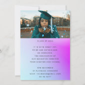 High School Grad Party Black Ombre Moderner Minima Einladung (Rückseite)