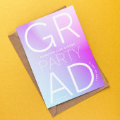 High School Grad Party White Ombre Moderner Minima Einladung