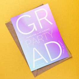 High School Grad Party White Ombre Moderner Minima Einladung