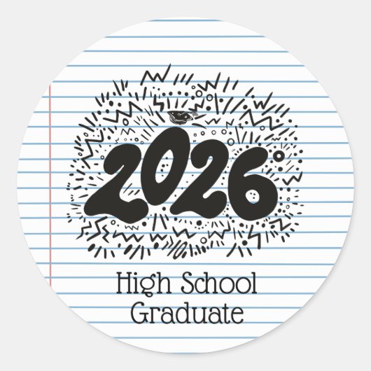 High School Graduate Loose Leaf Paper Sticker (Vorderseite)