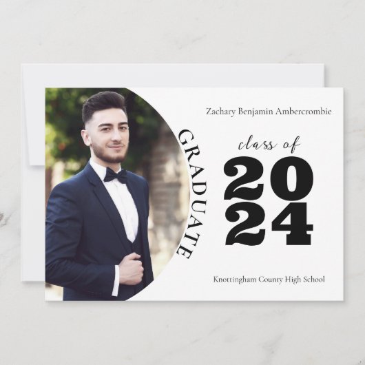 High School Graduate Modern Simple Abschluss Ankündigung (Vorderseite)