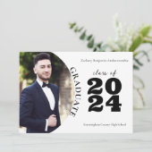 High School Graduate Modern Simple Abschluss Ankündigung (Stehend Vorderseite)