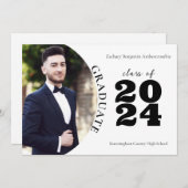 High School Graduate Modern Simple Abschluss Ankündigung (Vorne/Hinten)
