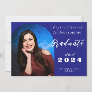 High School Graduate Navy Blue Arch Abschluss Ankündigung