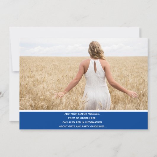 High School Graduation Party Ideen Blue Abschluss Ankündigung (Rückseite)