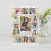 High School Graduation Party Marble Foto Collage Einladung (Stehend Vorderseite)