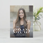 High School Graduation Photo Invitation Einladung (Stehend Vorderseite)