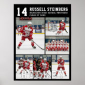High School Hockey Senior Night 6 Photo Collage Poster (Vorne)