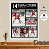 High School Hockey Senior Night 6 Photo Collage Poster