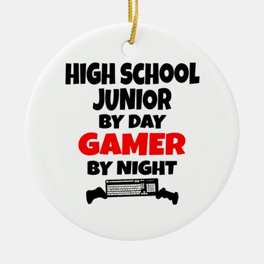 High School Junior by Day Gamer by Night Keramikornament (Vorne)