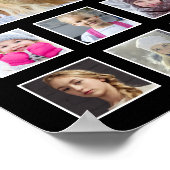 High School K-12 Foto Collage Black Gold Glitzer Poster (Ecke)