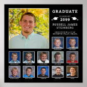 High School K-12 Foto Collage Custom Colors Poster (Vorne)