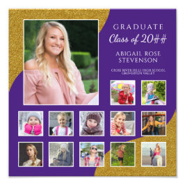 High School K-12 Foto Collage Lila und Gold
