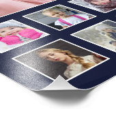 High School K-12 Foto Collage Navy Gold Glitzer (Ecke)