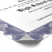 High School Keepsake Graduation Diploma Poster (Ecke)