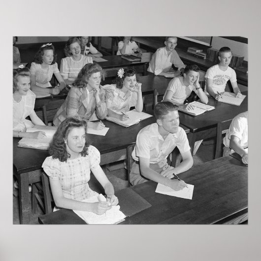 High-School-Klasse, 1943. Vintages Foto Poster (Vorne)