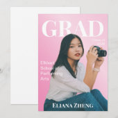 High School Magazine Style Graduation Announcement Einladung (Vorne/Hinten)