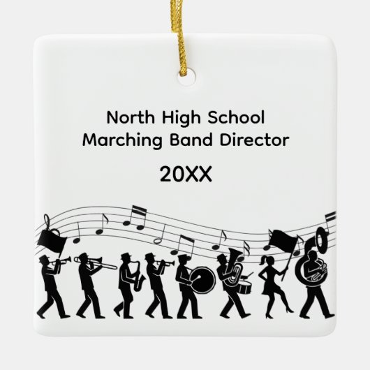 High-School-Marchingband-Dirigent Keramikornament (Vorderseite)