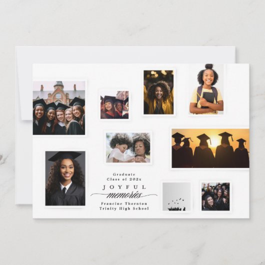 High School MEMORY COLLAGE MULTI Foto Abschluss Ankündigung (Vorderseite)