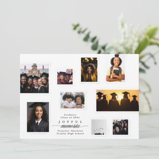High School MEMORY COLLAGE MULTI Foto Abschluss Ankündigung (Stehend Vorderseite)