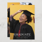 High School Multi 4 Foto Typografy Graduate Ankündigung (Vorne/Hinten)