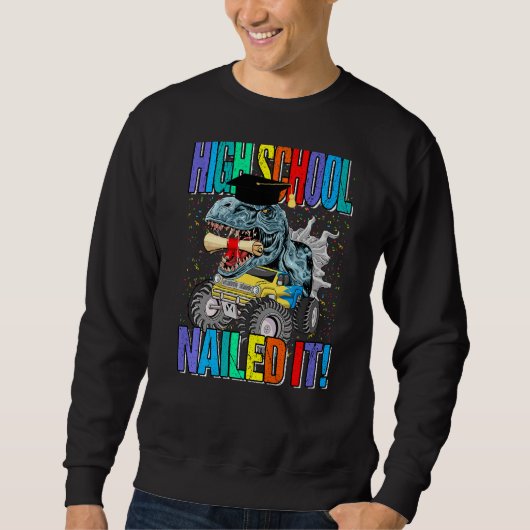 High School nagelte It Monster Truck Dinosaurier Sweatshirt (Vorderseite)
