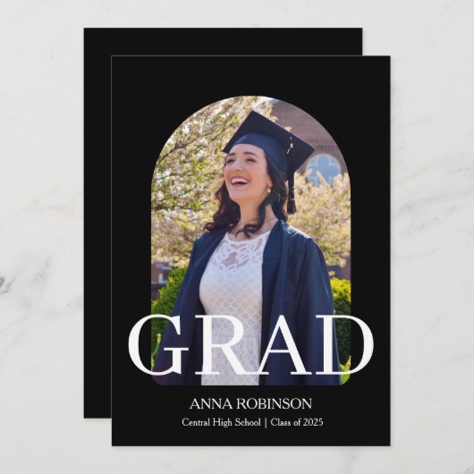High School Photo Graduation Modern Ankündigung (Vorne/Hinten)