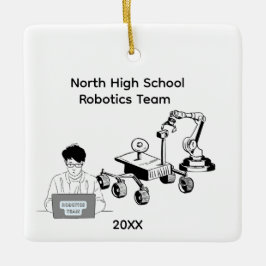 High School Roboter-Team Keramikornament