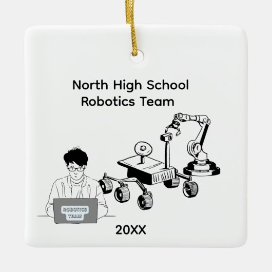 High School Roboter-Team Keramikornament (Vorderseite)