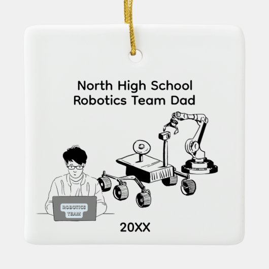High School Roboter-Team-Vater Keramikornament (Vorderseite)