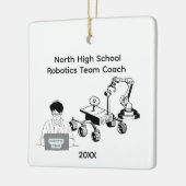 High School-Robotik-Team-Trainer Keramikornament (Links)