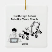 High School-Robotik-Team-Trainer Keramikornament (Rückseite)