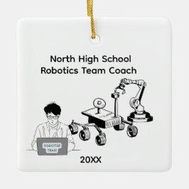 High School-Robotik-Team-Trainer Keramikornament