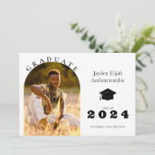 High School Senior Modern Arc Frame Abschluss Ankündigung (Stehend Vorderseite)