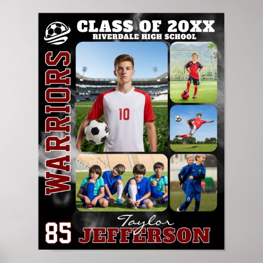 High School Soccer Team Sports Photo Collage Poster (Vorne)
