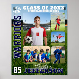 High School Soccer Team Sports Photo Collage Poster