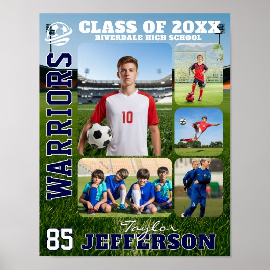 High School Soccer Team Sports Photo Collage Poster (Vorne)