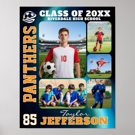 High School Soccer Team Sports Picture Collage Poster (Vorne)