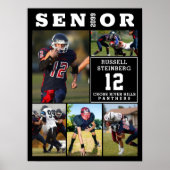 High School Sports Senior 5 Photo Collage Poster (Vorne)