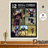 High School Sports Senior Night 6 Photo Collage Poster