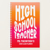 High School Teacher 0range Red Ombre Planer (Vorderseite)